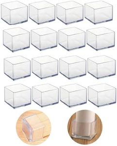 16Pcs Square 30x30mm Silicone Chair Leg Floor Protectors, Chair Leg Caps, Furniture Foot Protectors, Free Moving Table Leg Covers, Stool Leg caps to Prevent Hardwood Floor Scratches and Reduce Noise