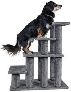 Furhaven Pet Stairs | Steady Paws 4-Step Pet Stairs, Gray