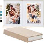 Pssoss Photo Album 5x7 with Writing Space Linen Cover 5x7 Photo Album Book Holds 30 Photos Ideal for Wedding Theme-Album and Baby Photo Albums (Beige,30 Pockets)