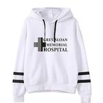 YLWX Grey's Anatomy Hoodies Mens and Womens Printed Pullover Sweatshirt Grey-Sloan Memorial Hospital,White-S