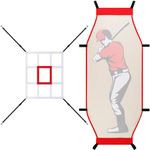 Gsbomzap 2PCS Baseball & Softball Pitching Kit, Baseball Softball Pitching Target & Dummy Batter, Adjustable Baseball Pitching Net Training Aids 9 Hole Strike Zone, Practice Accuracy Training