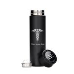 SAVRI Personalized Custom Doctor's logo & Name Engraved water bottle for Doctor, Surgeon, Medical aspirants on Anniversary, Birthday, Thanksgiving for friend, Dad, Mother (500ml)(Black)