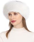 Rulala Fancy Faux Fur Headband for Women Winter Earwarmer Earmuff with Elastic, White