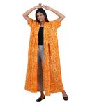 MENMAII Women's XXL - Housecoat/Full Front Open/Bathrobe Multipurpose Night Gown with Pocket for Women | Full/Calf Length Cotton