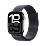 Apple Watch Series 10 [GPS 46mm] Smartwatch with Jet Black Aluminium Case with Ink Sport Loop. Fitness Tracker, ECG App, Always-On Retina Display, Water-Resistant