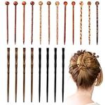 20Pcs Wooden Hair Sticks, Traditional Chinese Chopstick Hair Sticks for Women Bun Maker, Vintage Wood Hair Fork Hair Pin Hair Bun Holders Hair Styling Accessories for Women