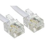 Premium ADSL/Fibre Broadband Cable - Premium Quality/Gold Plated Contact Pins/High Speed/Router or Modem to RJ11 Phone Socket or Microfilter for use with ADSL/FTTC/Fibre (3m, White)