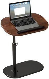 Adjustable Side Table,C Shaped, 360°Swivel & Flip Top TV Tray Laptop Table, for Small Spaces Living Room Bedroom,for Sofa Bed Chair Bathtub (Walnut)