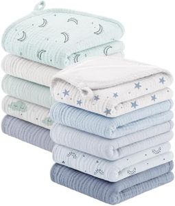 Bearmoss 10 Pack Muslin Burp Cloths, 20"×10" Absorbent Baby Burping Cloths