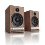 Audioengine HD4 Wireless Speaker Bluetooth | Bookshelf Speakers | 120W Powered Stereo Speakers | 24-bit DAC | Real Walnut Wood Veneer