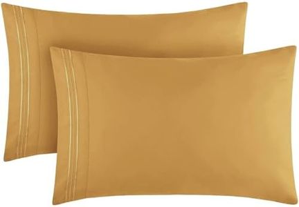 Mellanni Pillow Cases - 2 PC Iconic Collection Pillowcases - Luxury, Extra Soft, Cooling Pillow Covers - Envelope Closure (Standard/Queen 20" x 30", Gold)