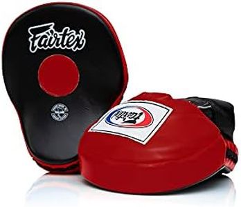 Fairtex Contoured Boxing MMA Muay Thai Karate Training Target Focus Punch Pad Mitts, unisex-adult, Black/Red