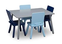 Delta Children Kids Table and Chair Set, Grey/Blue, 5 Count (Pack of 1) (TT87414GN-026)