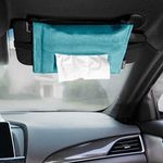 pack all Car Tissue Holder, Premium Microsuede Sun Visor Napkin Holder for Car, Universal Mask Holder Dispenser, Wipes Case for Car Backseat, Car Tissue Box for Vehicle Accessories (Lake Blue)