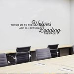 Motivational Wall Decals, Inspirational Wall Stickers, (Easy to Apply), Wall Decor Vinyl Art Quotes Sports Basketball Baseball Positive Office Teamwork School Classroom Bedroom Living Room Garage Encouragement Posters Home Word Sign Sayings, Throw me to The Wolves 35"X9.8"