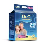 DR.C (Doctor’s Choice) Overnight Adult DiaperTape Style - 10 count (L) with Wetness Indicator,odour free, Leak proof (Anti leak Cuffs),Anti - Bacterial & Deodorization and Cloth like back sheet - Waist Size 101-147 cms, 40-58 Inch.