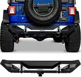 OEDRO Rear Bumper Compatible with 2018-2025 Jeep Wrangler JL & Unlimited JLU (2/4 Doors), Built-in Paintable Armor & D-Rings & Detachable/Separated Hitch Receiver & Reflective Armor