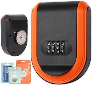 Magnetic Key Holder with Combination Lock Hidden Under Car, Hide Key Lock Box with Strong Magnet for Storage Key Indoors, Outdoors, Hider A Key Outside (Orange)