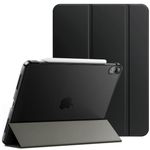 JETech Case for iPad Air 11-Inch M2 (2024), iPad Air 5/4 (2022/2020 5th/4th Generation 10.9-Inch), Slim Stand Hard Back Shell Cover with Auto Wake/Sleep (Black)