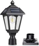 Solar Post Lights Outdoor, Solar Lamp Post Light, Aluminium Solar Powered Dusk to Dawn Outdoor Post Lights with Pier Mount Base, Perfect for Outside Yard Garden Pole Pillar, 100 Lumens (Warm White) ﻿