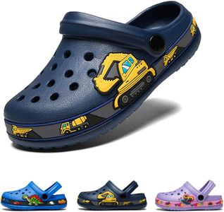 Toddler Clogs Kids Clogs for Girls Boys Slip on Garden Clogs Slide Sandals Waterproof Beach Pool Shoes Slippers Darkblue Digger Big Kid 1