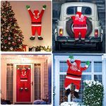 5.5 Ft Large Hanging Christmas Santa Claus Decorations,66.6'' Christmas Ornaments Hanging Santa Christmas Decoration from The Gutter Roof Outdoor Yard Decor Home Wall Car Outdoor Indoor Decor (5.5 ft(170 cm))