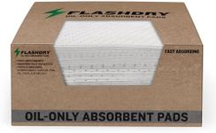 FlashDry Oil Absorbent Pads – High Absorbency of Oil-Based Liquids, Water-Repellent, Tear-Resistant, Premium Mats, Ideal for Garage, Driveway, Automotive, Marine Use, 17.5” x 13.5”, 100-Count Box