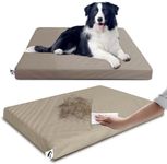 GUANGDEEN Leather Dog Bed for Large Dogs, Waterproof Hair Resistant Dog Beds with Washable Covers, Easy Clean Orthopedic Egg Crate Foam Pet Mat