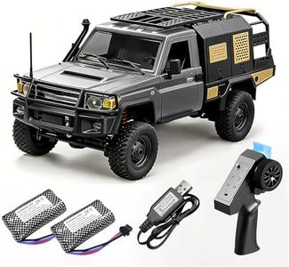 linzezon 1/12 Full Scale Pickup Short 4WD RC Truck - 2.4GHz Waterproof Remote Control Climbing Car, Kids Trucks Toy for MN Model MN82S (Silver)