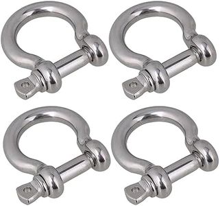 SHENGHUISS Anchor Shackle Stainless Steel 316 Forged Bow Shackle Screw Pin Marine Hardware Rigging 3/8 inch 4 Pack