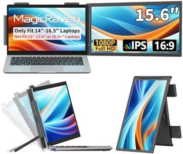 MagicRaven Laptop Screen Extender, 15.6" 1080P Portable Monitor, Type-C HDMI Plug and Play for 13.3" - 16.1" Laptops, 270° Rotation Attachment Display for Windows/MacOS/Chrome Laptop Phone