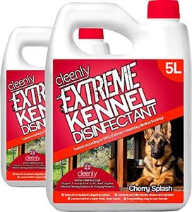 Cleenly Extreme Kennel Disinfectant, Deodoriser, and Cleaner (10L) - Cherry Fragrance - Kills and Controls Harmful Viruses and Bacteria - Tested According to the German Veterinary Medical Society
