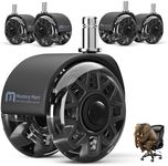 Mastery Mart Office Chair Caster Wheels for Hardwood Floors 2.5 inch Black