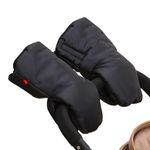 Flow fire Winter Pram Gloves for Stroller Waterproof, Gloves for Pram Handle, Winter Warm Stroller Pram Hand Handmuffs, Thick Handmuff for Pram Accessories (Black)