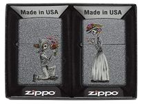 Zippo Unisex Zippo Day of The Dead Skulls Regular Lighter Iron Stone, Iron Stone, 1 x 3 5 cm UK