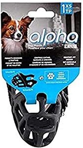 Zeus Alpha TPR Muzzle for X-Small Dogs, Comfort Fit Design Prevents Biting, Barking and Chewing, Black