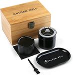 Golden Bell Grinder 2.5 inch Spice Grinder 4 Layers Zinc Alloy Grinder with Storage Box and Wooden Box for Gift - Black