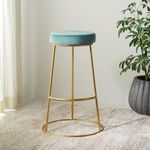 Dence Store Perfect Dining Chairs for Kitchen Islands, These Velvet Counter stools are upholstered, Round-Height, and Have a footrest. They are a Modern bar Chair Set.Sky Gold