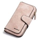 INOVERA (LABEL) Rose Gold Vegan Leather Women's Tri-fold Women Fashion Card Coin Holder Ladies Long Purse Clutch Wallet (KK24)