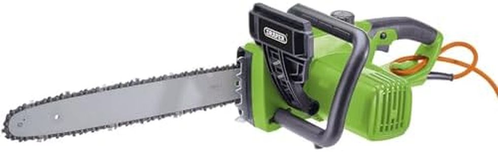 Draper 2200W Electric Chainsaw 230V | 10m Power Cable | 400mm/16 Oregon Bar® | Quick-Change Chain | Automatic Chain Lubrification | Pruning Gardening Tool | Powerful Tree Cutter | 70280