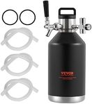 VEVOR Beer Growler Tap System, 128Oz 4L Mini Keg, 304 Stainless Steel Pressurized Beer Growler, Keg Growler with Pressure Display, CO2 Regulator Faucet, Leak-Proof Ring For Draft, Homebrew, Craft Beer
