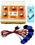 Narayani Traders White Electro-Therapy Mini Tens 4 Channel with 8 Electrodes Pads Pocket Size |with 1 Year Warranty|