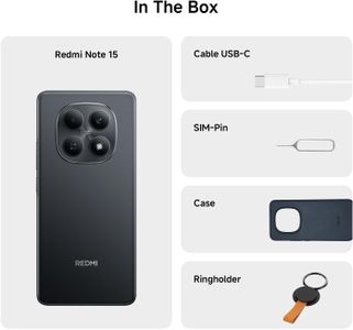 XIAOMI Redmi Note 15 Smartphone, 6GB+128GB, 6000mAh, 108MP Camera, 6.77" FHD+ Display, Black