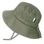 Jan & Jul Toddler Sun-Hat with UV Protection for Boy Girl, Adjustable Size (M: 6-24 Months, Army Green)