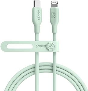Anker USB-C to Lightning Cable, 6ft, MFi Certified, Bio-Based Fast Charging Cable for iPhone 14/14 Pro/14 Pro Max/13/13 Pro/12/11/X/XS/XR/8 Plus