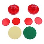 MagiDeal Two Air Hockey Felt Pushers Strikers Goalies Plus Four Pucks Set Three Sizes Red Dark Blue - red, S