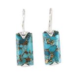 SILVER TREE 925 STERLING Silvertree925 Modern Beautiful Natural TURQUOISE Gemstone in PURE Sterling Silver Earrings for women and girl daily use (ST1008)