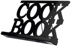 Premier Housewares Cook Book Stand for Recipe Book | Black Enamel Cookery Book Stand | Reading Cookbook | Recipe Book Holder for Your Kitchen Counter