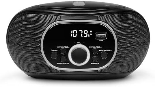 MEDION Boombox Portable E65711, Lecteur CD/MP3, FM, AUX, Fonctionnement sur Piles, Noir