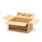 BonKaso Blueprint Premium Eco-friendly 3 Ply Corrugated Packing Box for Secure Shipping, Moving, Courier & Goods Transportation, Brown, 9x6x3 Inches - (Pack of 25)